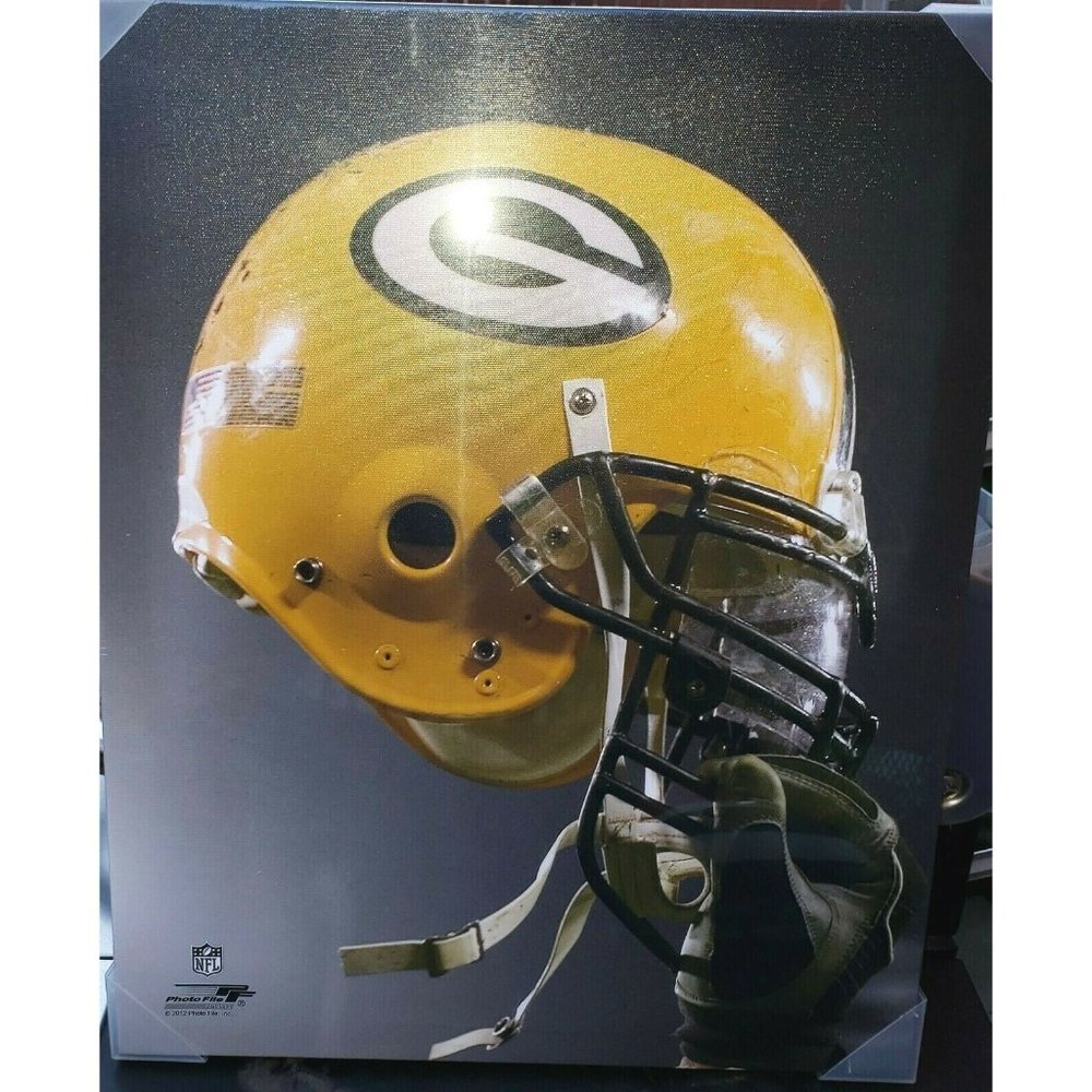 GREEN BAY PACKERS CANVAS TEAM HELMET ARTWORK-WALL